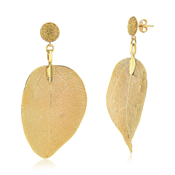 Orange Leaf Earrings