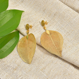 Orange Leaf Earrings